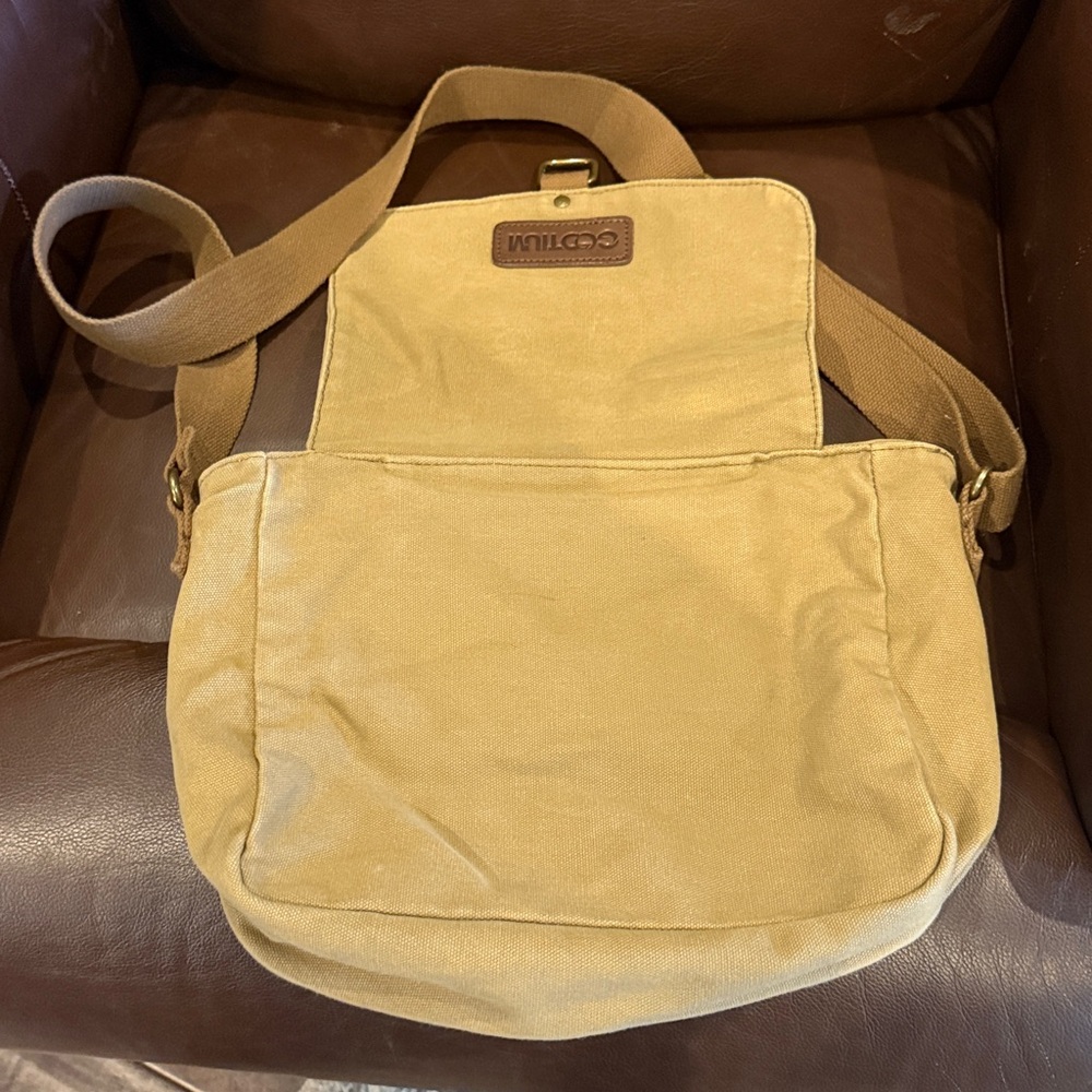 Canvas Messenger Bag - Vintage Crossbody Shoulder Bag Military Satchel - Picture 4 of 4